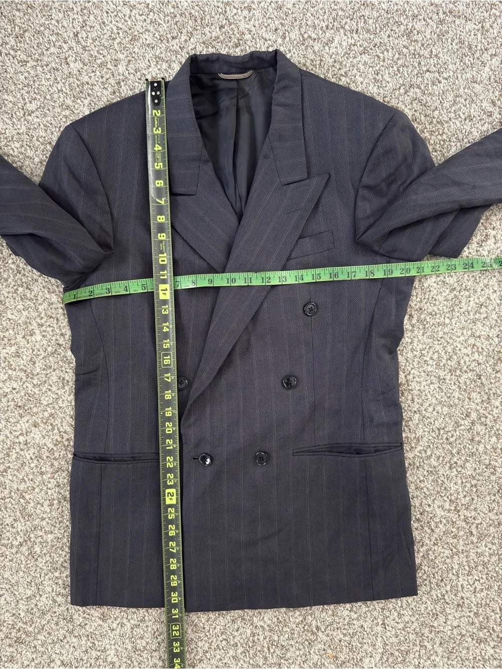Vintage Christian Dior Grand Luxe Blazer Mens 40R Double Breasted Pinstripe